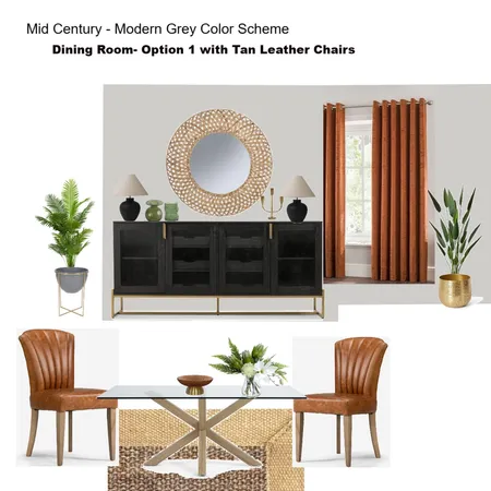 Grey Scheme Color Scheme- Option 1 with Rust Curtains & Tan Leather Chairs. Interior Design Mood Board by Asma Murekatete on Style Sourcebook