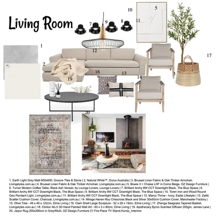 Living Room Interior Design Mood Board by Hundz_interiors on Style Sourcebook