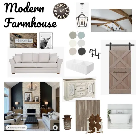 Modern Farmhouse Moodboard Interior Design Mood Board by donna.moloney74