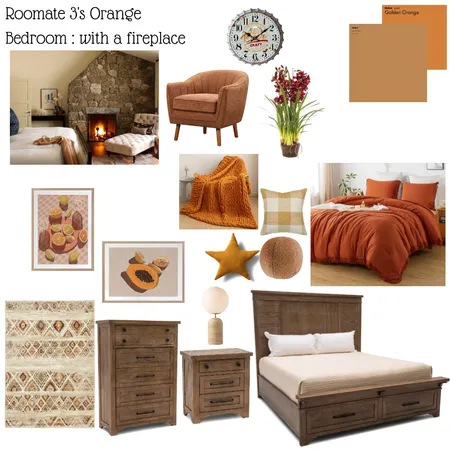 roomate 3 orange bedroom Interior Design Mood Board by Beverly Zaske on Style Sourcebook