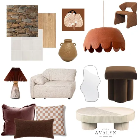 2024 Brown/Burgundy Trend Interior Design Mood Board by AVALYN HOUSE on Style Sourcebook
