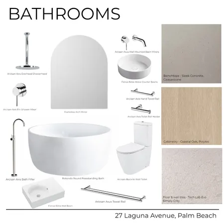 27 Laguna Avenue - Bathrooms (Light) Interior Design Mood Board by Kathle         Study     en Holland on Style Sourcebook