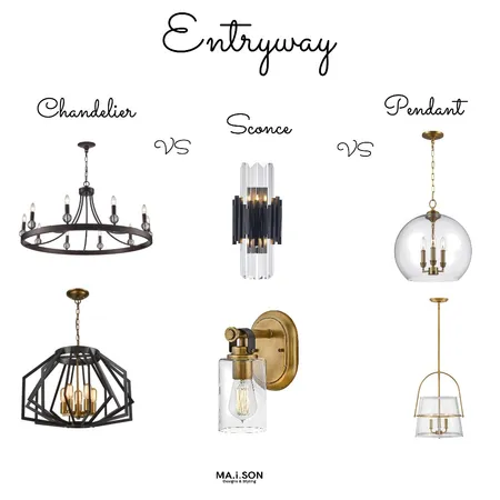 Entryway Chandelier vs Sconce vs Pendant Interior Design Mood Board by JanetM on Style Sourcebook