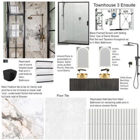 Cheryl Townhouse 3 Ensuite Interior Design Mood Board by staged design on Style Sourcebook