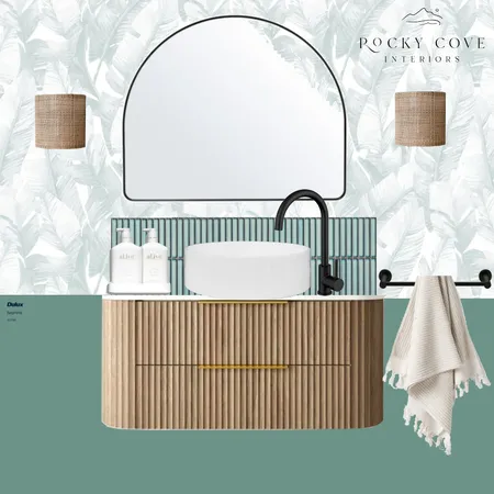Tropical Coastal Powder room Interior Design Mood Board by Rocky Cove Interiors on Style Sourcebook