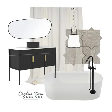 Moody Ensuite Interior Design Mood Board by Gaylene Drew Designs on Style Sourcebook