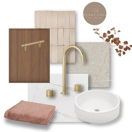 Warm Japandi Bathroom Interior Design Mood Board by Rocky Cove Interiors on Style Sourcebook
