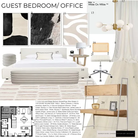Assignment 9 Guest Suite/ Office Sample Board Interior Design Mood Board by Genevieve Chase Interior Design on Style Sourcebook