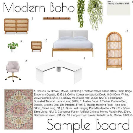 Small Bedroom Sample Board Interior Design Mood Board by Mya on Style Sourcebook