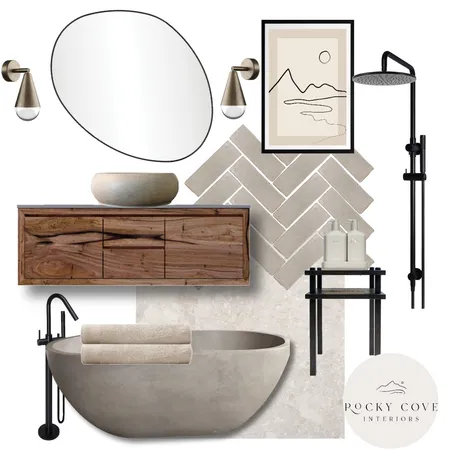 Organic  Modern Bathroom Interior Design Mood Board by Rocky Cove Interiors on Style Sourcebook