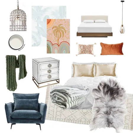 Eclectic bedroom Interior Design Mood Board by Bold and Personal Designs on Style Sourcebook