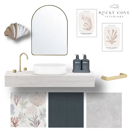 Cool Coastal Powder Room Interior Design Mood Board by Rocky Cove Interiors on Style Sourcebook
