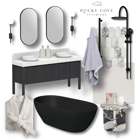 Marble spa bathroom Interior Design Mood Board by Rocky Cove Interiors on Style Sourcebook