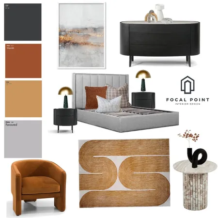 Bronze Grey Master Bedroom Interior Design Mood Board by Focal Point Interior Design on Style Sourcebook
