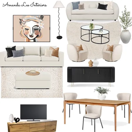Tanya Open Plan Modern coastal Living/Dining Interior Design Mood Board by Amanda Lee Interiors on Style Sourcebook