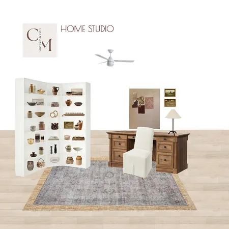 Home Studio - Bergmund Chair, Layered Jute & Mauve Rug, Vintage Desk Interior Design Mood Board by Casa Macadamia on Style Sourcebook