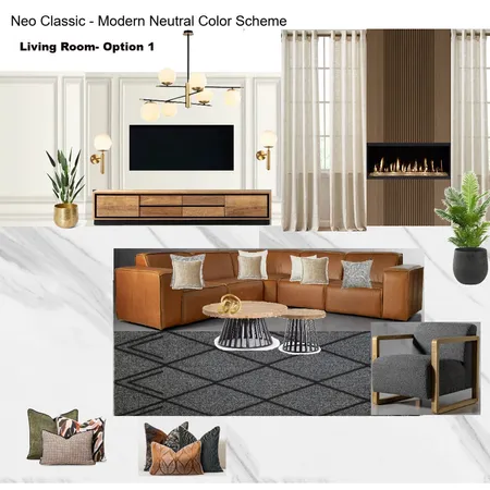 Living Room option with Tan Modular Couch Interior Design Mood Board by Asma Murekatete on Style Sourcebook