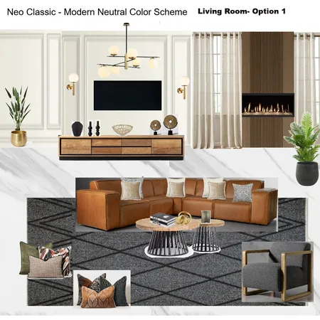 Living Room option with Tan Modular Couch Interior Design Mood Board by Asma Murekatete on Style Sourcebook
