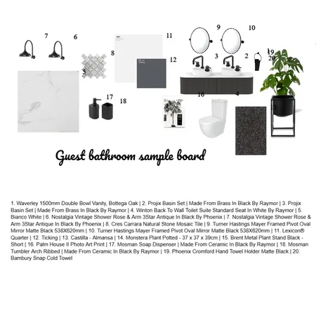 Guest bathroom Interior Design Mood Board by SemSo Interior Design on Style Sourcebook
