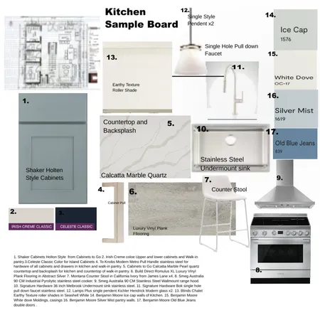 Kitchen Sample Board Interior Design Mood Board by thebridalroominc@gmail.com on Style Sourcebook