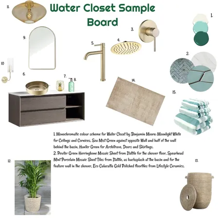 Green Monochromatic Sample Board for WC 12-12-24.2 Interior Design Mood Board by JudyK on Style Sourcebook