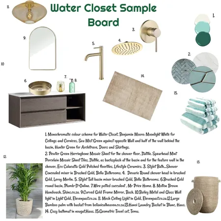 Green Monochromatic Sample Board for WC 12 Dec '24 Interior Design Mood Board by JudyK on Style Sourcebook