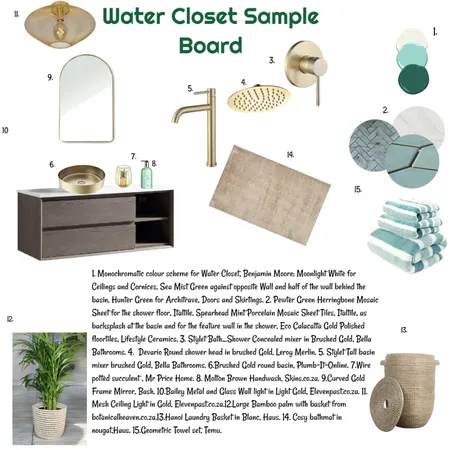 Green Monochromatic Sample Board for WC 12 Dec '24 Interior Design Mood Board by JudyK on Style Sourcebook