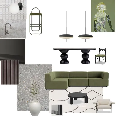 Lounge green sofa - dark Interior Design Mood Board by JessSib on Style Sourcebook