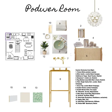 POWDER ROOM Interior Design Mood Board by Ohlala on Style Sourcebook