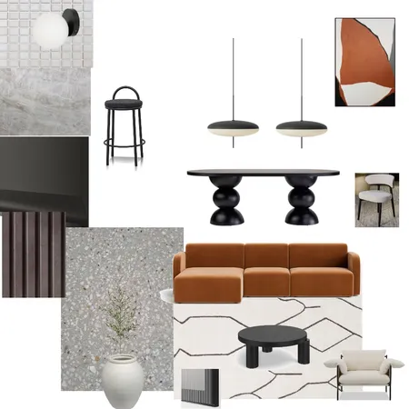 Lounge orange sofa - dark Interior Design Mood Board by JessSib on Style Sourcebook