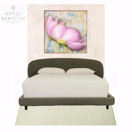 Organic cream, green and floral rose decor ideas for master bedr0om Interior Design Mood Board by Ronja Bahtiyar Art on Style Sourcebook