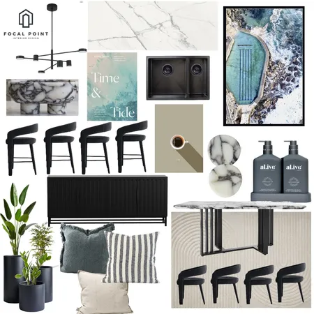 Jade Cream Black Coastal Luxe Kitchen Interior Design Mood Board by Focal Point Interior Design on Style Sourcebook