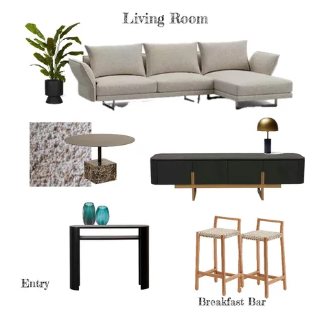 Living Room Breakfast Bar Entry - Perth CBD apartment Interior Design Mood Board by Jennypark on Style Sourcebook