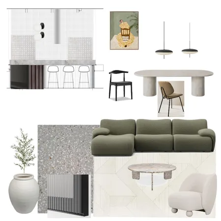 1977 sofa - light green light Interior Design Mood Board by JessSib on Style Sourcebook