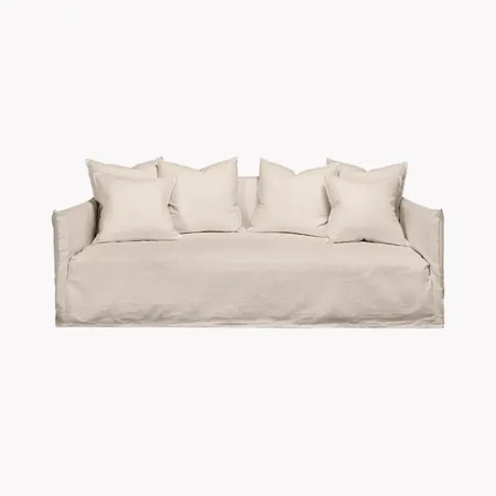 White Linen Sofa w. Pillows Interior Design Mood Board by Ronja Bahtiyar Art on Style Sourcebook