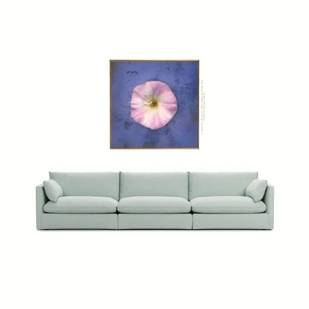 Ultramarine Blue and Pink Floral Art over Light Blue Sofa Interior Design Mood Board by Ronja Bahtiyar Art on Style Sourcebook