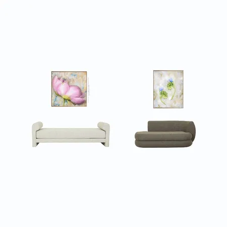 2 Chaise Lounges that Feel Livelier with Live Flowers Art Over Them Interior Design Mood Board by Ronja Bahtiyar Art on Style Sourcebook