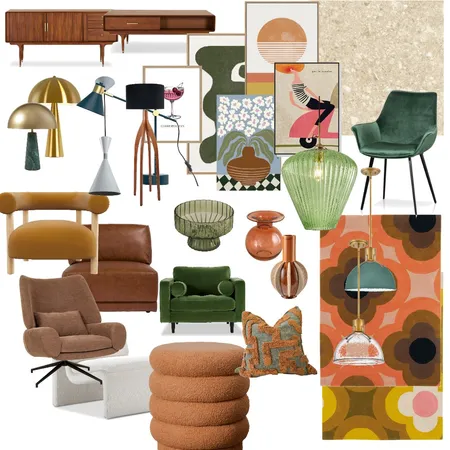 Retro theme Interior Design Mood Board by Decor n Design on Style Sourcebook