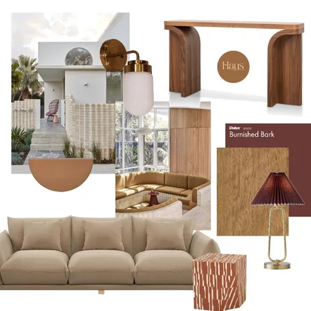 Burnished Bark Mid-Century Interior Design Mood Board by Haus Interior Designs on Style Sourcebook