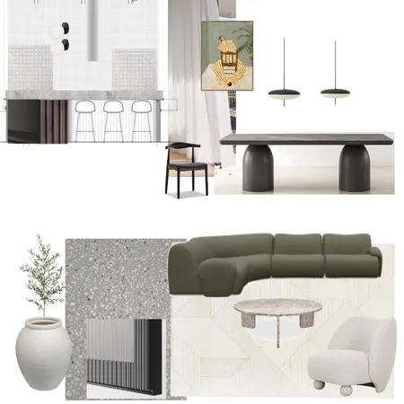 1977 sofa - light green light bronze table Interior Design Mood Board by JessSib on Style Sourcebook