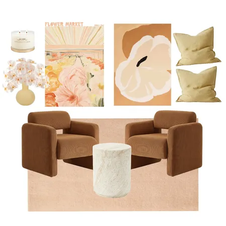 Chocolate & Pink Living Space Interior Design Mood Board by The Webb House on Style Sourcebook