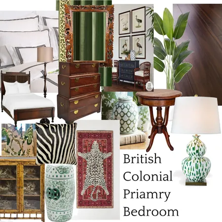 British Colonial Primary Bedroom Interior Design Mood Board by barsnessjodi@gmail.com on Style Sourcebook