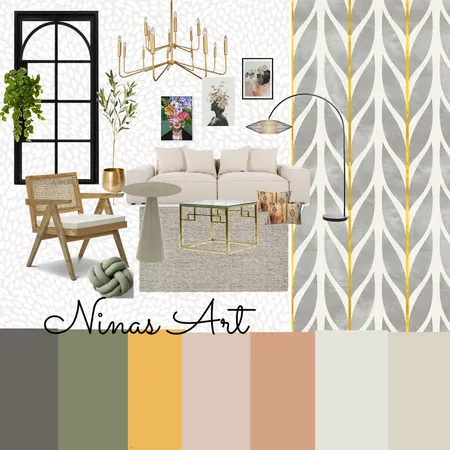 Eclectic  living mood board Interior Design Mood Board by NINAS ART on Style Sourcebook