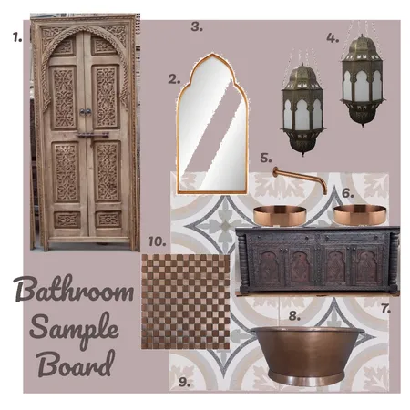 Moroccan Bathroom Mood Board Interior Design Mood Board by Dune Drifter Interiors on Style Sourcebook