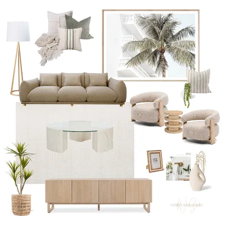 Living area - greens + neutrals Interior Design Mood Board by White Soul Studio on Style Sourcebook