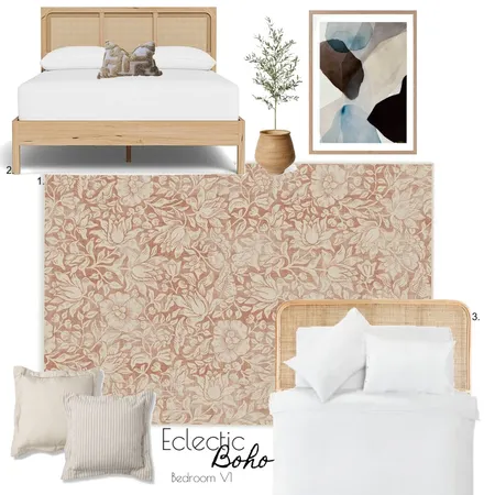 Boho Eclectic Bedroom version 1 Interior Design Mood Board by thebohemianstylist on Style Sourcebook