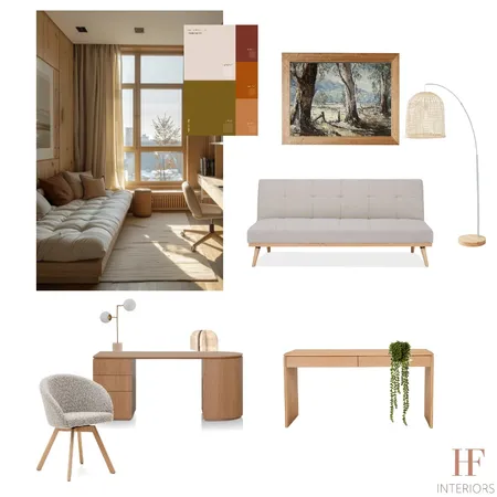 Bedroom 3/Study Interior Design Mood Board by HF INTERIORS on Style Sourcebook