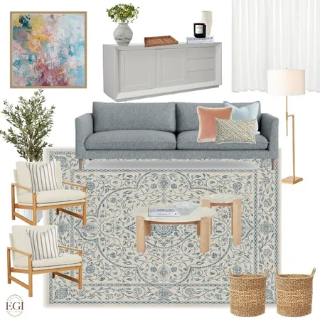 Coastal Hamptons Living Room Interior Design Mood Board by Eliza Grace Interiors on Style Sourcebook