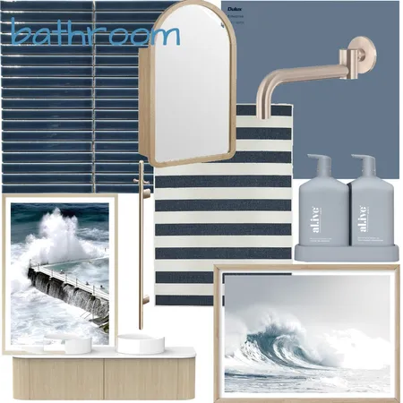 navy blue bathroom Interior Design Mood Board by ella smith on Style Sourcebook