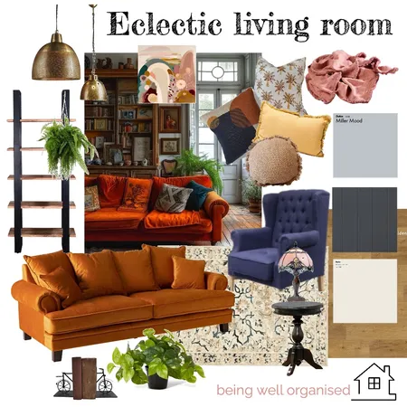 Eclectic Living Room Interior Design Mood Board by Ladybird on Style Sourcebook